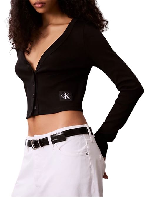Cardigan nero in cotone Calvin Klein Jeans | LV047C204GUB1